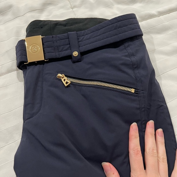 Bogner Fraenzi Insulated Women’s Ski Pants with Gold Belt - Picture 2 of 12